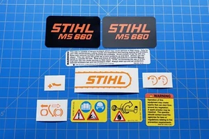 Kit completo de calcomanías/pegatinas de vinilo para motosierra Stihl/Farmertec 066, MS 660. - Imagen 1 de 9