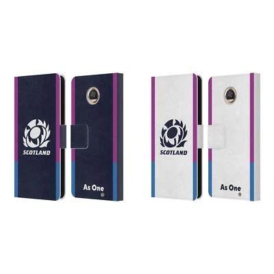 OFFICIAL SCOTLAND RUGBY CREST KIT 2021/22 LEATHER BOOK CASE FOR MOTOROLA PHONES - Image 1 of 4