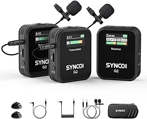 SYNCO Wireless Lavalier Microphone 2.4G Dual Transmitter G2A2 - Black - Image 1 of 4