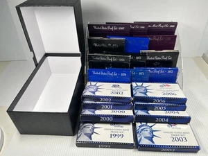 HUGE 1970 S to 2006 S PROOF SET HOARD 20 Sets No Duplicated Dates! Custom Box! - Picture 1 of 11