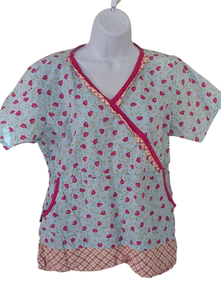 Blusa Médica Para Mujer Mary Engelbreit Farmhouse Floral Talla M Algodón Foto 1 de 4