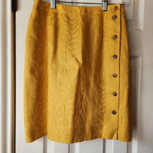 Vtg Carlisle Linen Pencil Skirt Sz 4 Golden Rod NWT Career Business Classic - Picture 1 of 7
