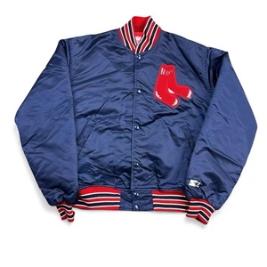 Chaqueta Bomber Satinada Starter Colección Diamante MLB Boston Red Sox Años 80 De Colección L - Imagen 1 de 10