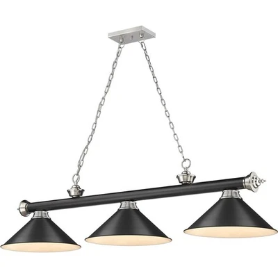 Cordón billar Z-Lite 2306-3MB-BN-MB15 negro mate claro y níquel cepillado Foto 1 de 4