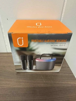 Mini Máquina de Karaoke para Niños - Altavoz Bluetooth Beige con Luces de Fiesta Foto 1 de 3