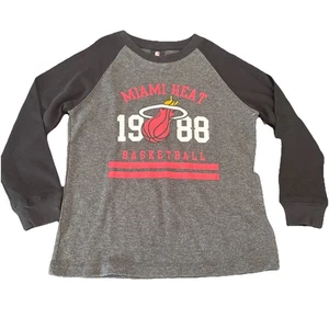 NBA Miami Heat Kids Thermal Long Sleeve Size 8 Shirt NWT Basketball Black Grey - Picture 1 of 10