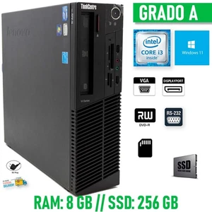 Ordinateur De Bureau Lenovo M82 Windows 11 I3 8 Go Ssd 256 Go Série Rs2 Rénové - Photo 1/5