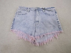 Almost Famous Jeansshorts Damen Junior 13 blau Denim abgeschnitten distressed Reißverschluss Hosenschlitz - Bild 1 von 11