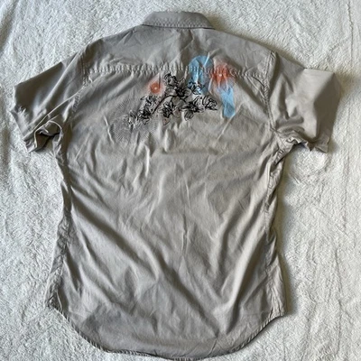 Guess Mens Print Designer Shirt Medium | Short Sleeve Button Down | Urban Wear - Image 1 of 4