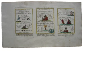 Alkolor geistl Emblemkupfer Bodenehr immer Not Sorg zuletzt der Tod Rebus 1699 - Picture 1 of 4