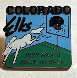 Pin BPOE Elks para Colorado Elks, Denver Broncos Fútbol 1999 Espalda con Espalda - Imagen 1 de 5