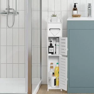 Storage Cabinet for Small Spaces, Over The Toilet Cabinet for Skinny Bathroom - Picture 1 of 4