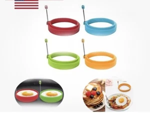 4PCS NEW Egg Fried Mold Silicone Ring Pancake Silica Gel Kitchen Cooking Tool - Picture 1 of 3