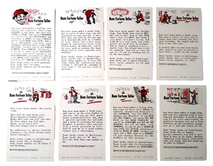 8 Horoscope Hobo The Bum Fortune Teller Penny Arcade Machine Cards Exhibit 1966 - Picture 1 of 5