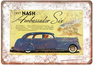 Vintage 1937 Nash Automobile Ad Retro Look Reproduction Metal Sign A3775 - Picture 1 of 2