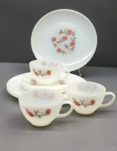 Vintage Fire King Ware Oven 9 pc Federal Milk Glass 3 Cups & Saucers, 3 Plates - Picture 1 of 4
