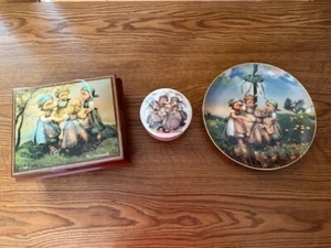 Hummel "Ring Around The Rosie" Ercolano Musical Jewelry Box, Trinket Box & Plate - Picture 1 of 6