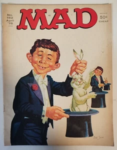 Mad Magazine No. 182 de abril de 1976 Conejo mágico en sombrero Neuman en sombrero - Imagen 1 de 7