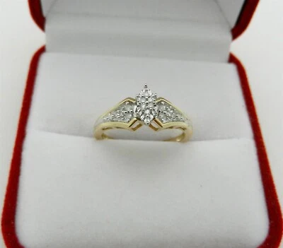 Elegant & Cute  Solid 10k Yellow gold Ring with Natural Diamonds size 6.75 - Image 1 of 4