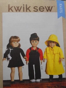 14 Zoll Puppenkleidung Overall Regenmantel Turnanzug Oberteil Kwik Nähen 4375 Schnittmuster* - Bild 1 von 2