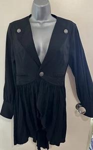Algonquins Black Japanese Goth Steampunk Jacket Size Small Military Punk - Picture 1 of 22