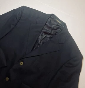 Ermenegildo Zegna Italy Black Herringbone Wool Silk Sport Coat Jacket Blazer 40R - Picture 1 of 10