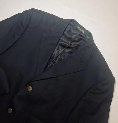 Ermenegildo Zegna Italy Black Herringbone Wool Silk Sport Coat Jacket Blazer 40R - Image 1 of 4