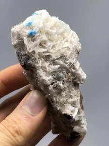 2,9 oz Cavansita + Heulandita Blanca Espécimen India Cristal Azul Reiki Curación N51 - Imagen 1 de 12