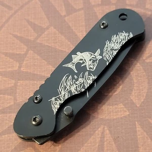 Winchester Knife Tactical Frame Lock Fish Picture Stainless Steel Handle & Blade - Picture 1 of 3