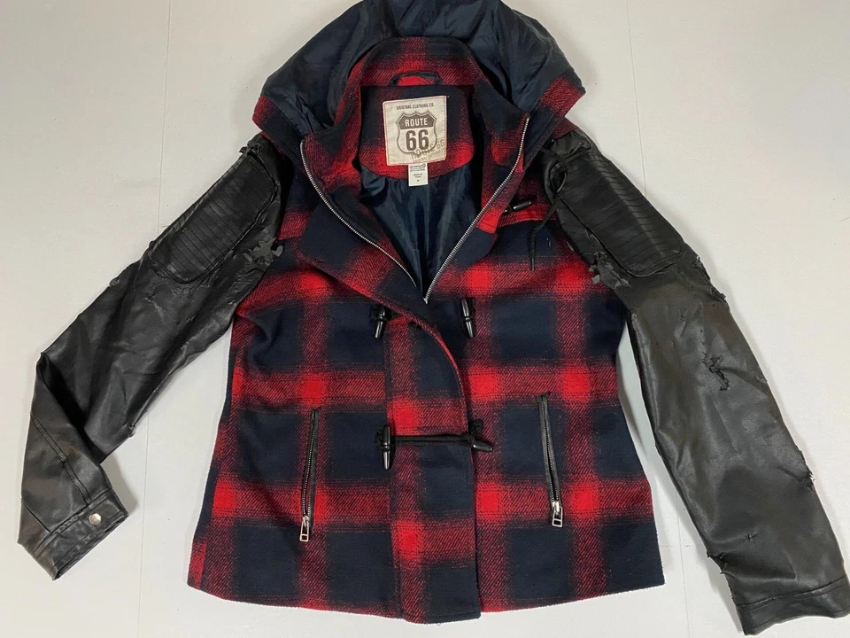 Abrigo Mujer Route 66 M Cuadros Sudadera con Capucha Cremallera Foto 1 de 4