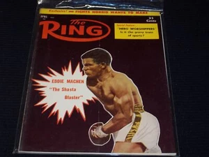 1957 APRIL THE RING MAGAZINE - EDDIE MACHEN FRONT COVER - E 4633 - Picture 1 of 1