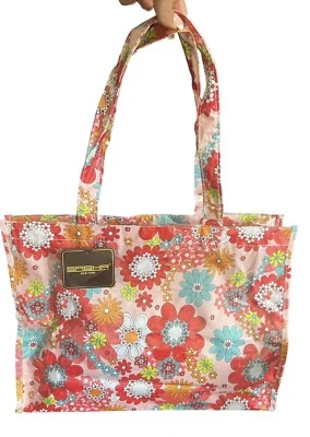 Саша Нью-Йорк сумка с короткими ручками цветочный печать пластиковый покупатель сумка с короткими ручками сумочки с подкладкой новый - Изображение 1 из 4