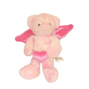 Dan Dee Pink Angel Teddy Bear Heart Valentine's Day Plush Stuffed Animal Toy 10" - Picture 1 of 4