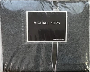FALDA DE CAMA MICHAEL KORS NOB HILL KING GRIS NUEVA EN PAQUETE PRECIO DE VENTA SUGERIDO POR EL FABRICANTE $200 - Imagen 1 de 2
