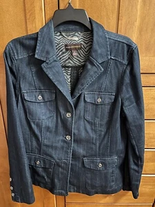 Dana Buchman Blue Jean Blazer Jacket Womens Size 14 - Picture 1 of 5
