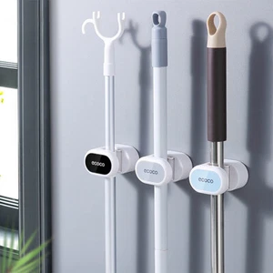 3 Packs Multi-Purpose Free Punching Wall Mounted Mop Organizer Hooks - Picture 1 of 6