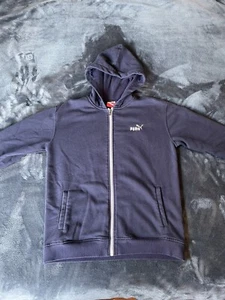 Puma Boys Long Sleeve Full Zip Blue Hoodie Large - Picture 1 of 14