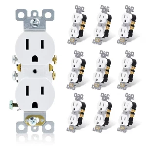 Presa duplex antimanomissione grado residenziale 15 Amp 125 Volt, confezione da 10 - Foto 1 di 2