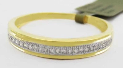 GENUINE 0.23 Cts DIAMOND BAND RING 10K YELLOW GOLD - Free Certificate Appraisal - Image 1 of 4