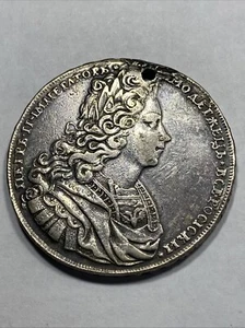 1727 Russia Rouble Lettered Edge Holed Item 8709 - Picture 1 of 2