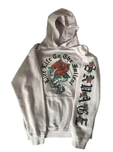 Live Life To The Fullest Savage Hoodie Pullover Sweatshirt Pink Sz M Gilden - Picture 1 of 6