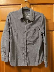 Camicia da lavoro a coda di rondine donna media con bottoni LS indaco righe lavoro 79€ - Foto 1 di 7