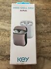 Key Hard Shell Case and Clip for Apple AirPods 1st and 2nd Gen - Pink/Black