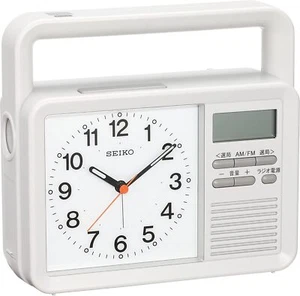 SEIKO KR885N Multi Function Disaster Prevention Alarm Clock Gray Battery Powered - Picture 1 of 6