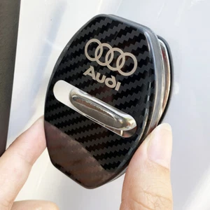 4x S Line Car Door Lock Cover Alloy Carbon Fiber Black Buckle Universal UK STOCK - Picture 1 of 7