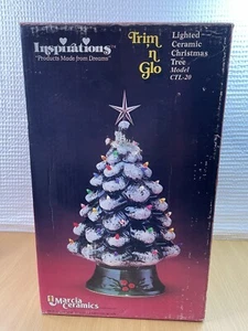 Árbol de Navidad iluminado de cerámica vintage de 20" Marcia Inspiraciones Trim n Glo CTL-20 - Imagen 1 de 12