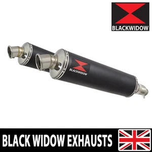 Honda CBR 1100 XX Blackbird 4-2 Exhaust Silencers 400mm Round Black BN40R - Picture 1 of 5