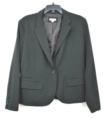 Blazer Vestido Merona Mujeres Negro Muesca Solapa Un Botón Elastizado Solapa Bolsillo 14 Foto 1 de 4