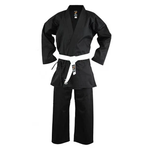 Playwell Black Cotton Karate Students Uniform 8oz Childrens Kids Suits Outfit Gi - Picture 1 of 1