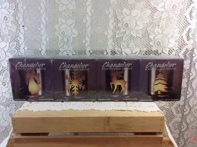 Silhouette Vidrio Esmerilado Luz de Té Candelabro Navidad Vacaciones Set 4 NUEVO Foto 1 de 4